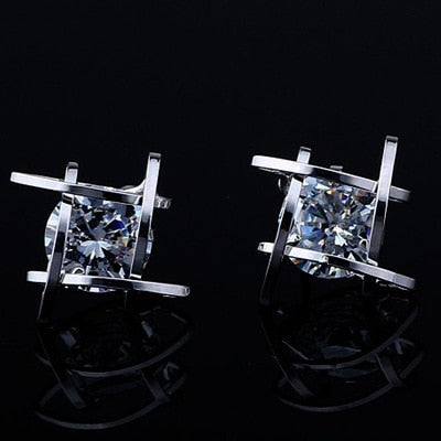 Geometric Hollow Square Zircon Earrings For Women