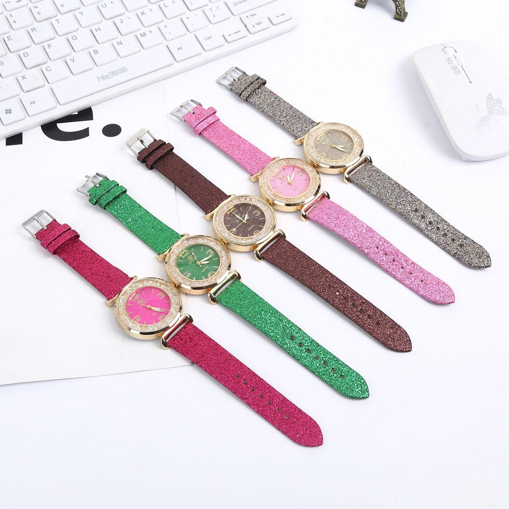 Luxury Crystal Rhinestone Stainless Steel Quartz Watch