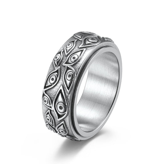 Men's Vintage Titanium Steel Eye Pattern Ring