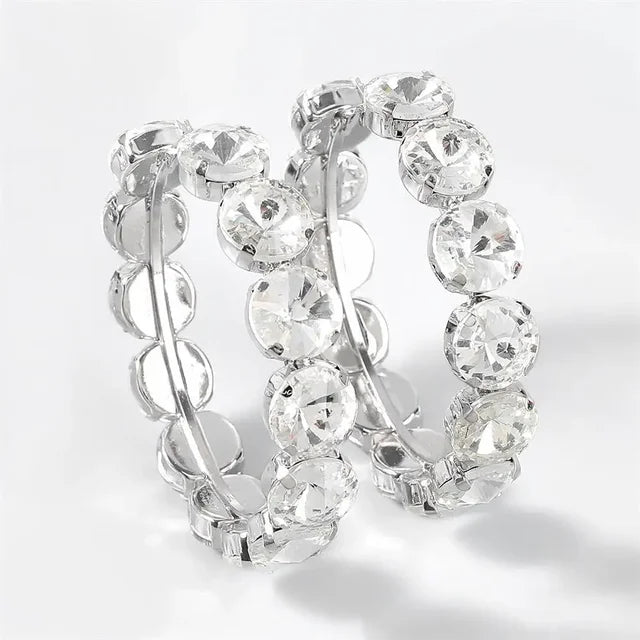 Exaggerate Rhinestone Hoop Earrings For Women