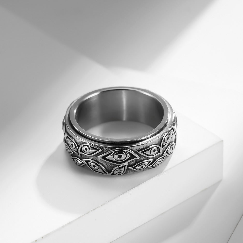 Men's Vintage Titanium Steel Eye Pattern Ring