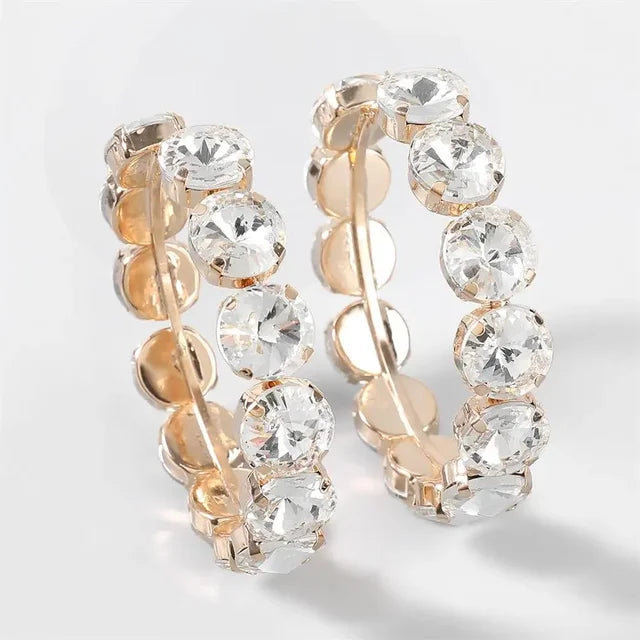 Exaggerate Rhinestone Hoop Earrings For Women