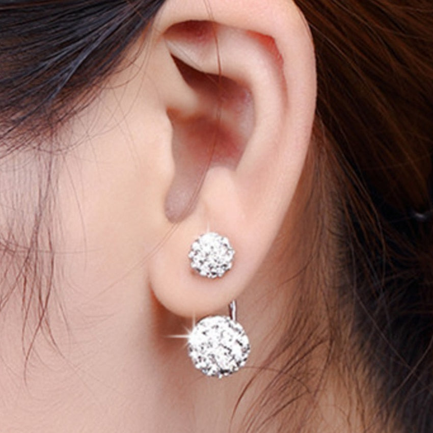 Women's Luxury Shambhala Crystal Ball Stud Earrings