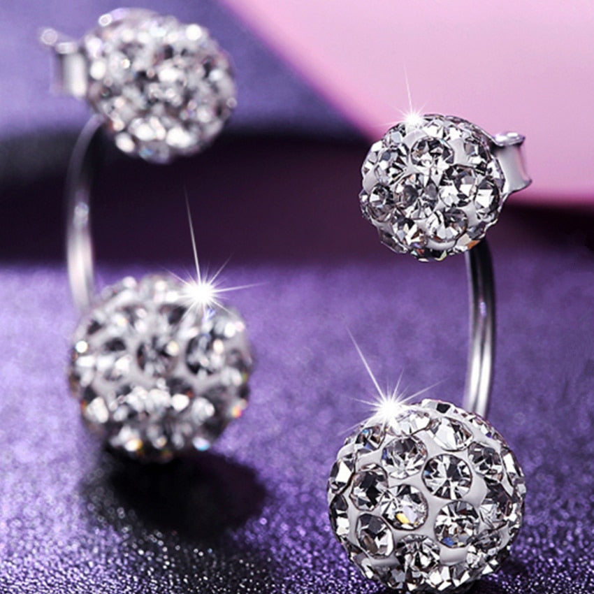 Women's Luxury Shambhala Crystal Ball Stud Earrings