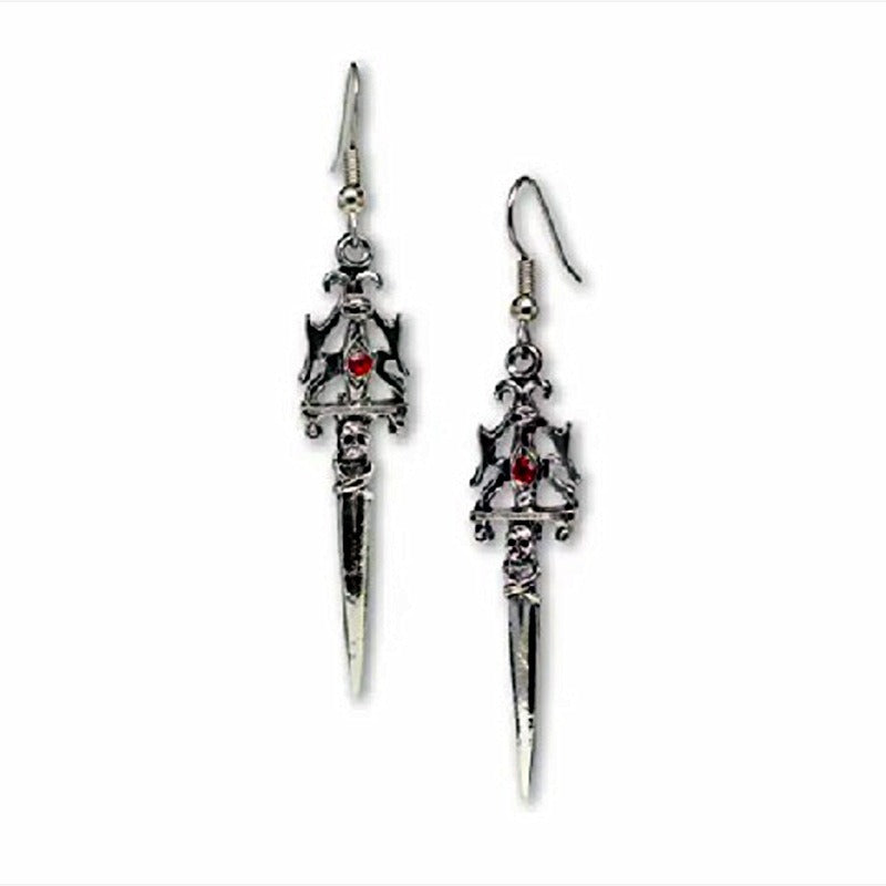 Gothic Skull Sword Earrings - New Arrival