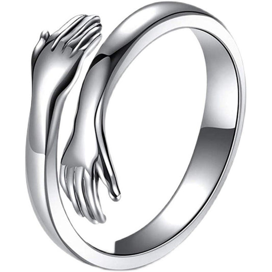 Adjustable Sterling Silver Couple Ring for Men and Women