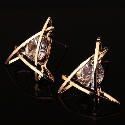 Geometric Hollow Square Zircon Earrings For Women