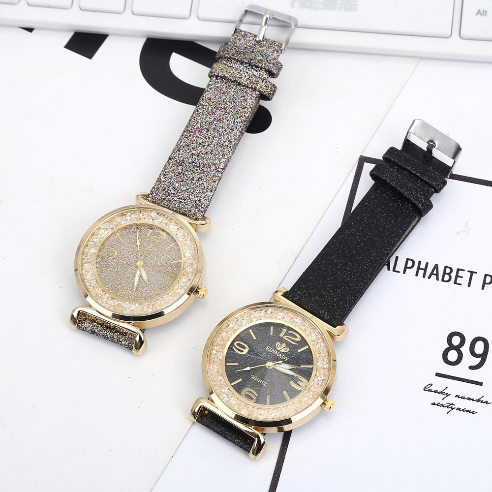 Luxury Crystal Rhinestone Stainless Steel Quartz Watch