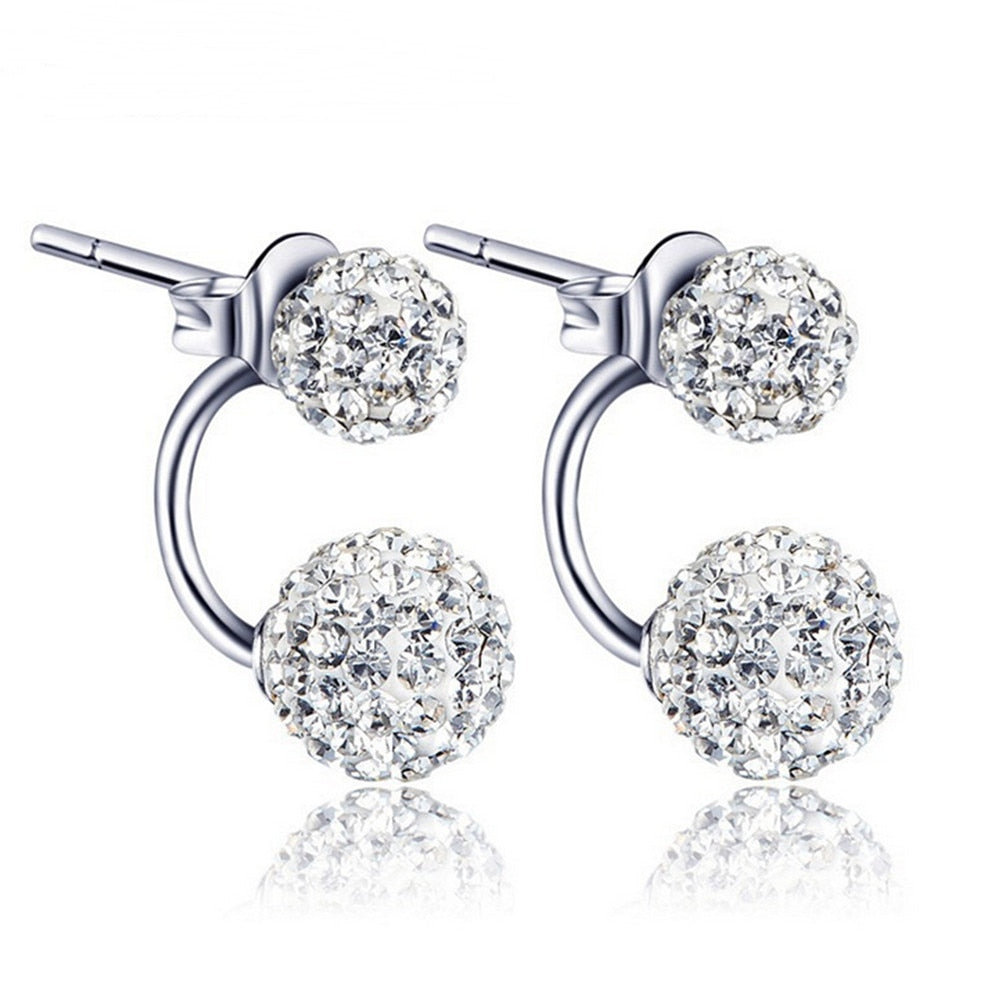 Women's Luxury Shambhala Crystal Ball Stud Earrings