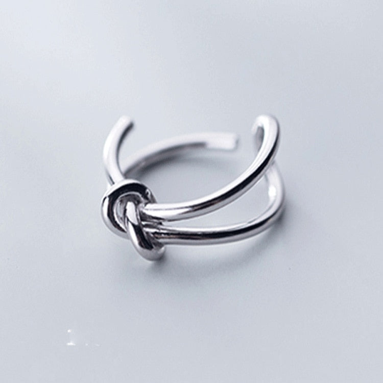 Vintage Knot Sterling Silver Adjustable Ring