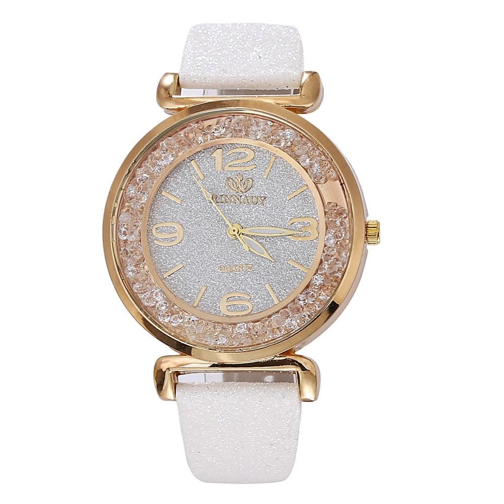 Luxury Crystal Rhinestone Stainless Steel Quartz Watch