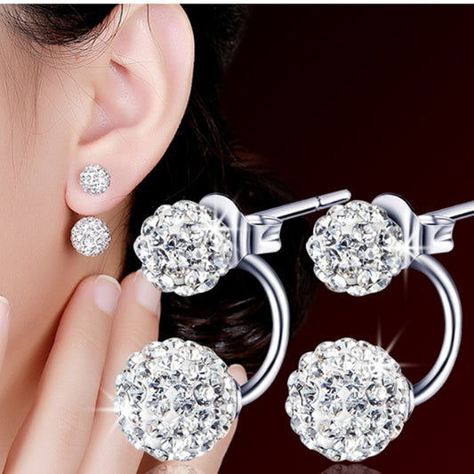 Women's Luxury Shambhala Crystal Ball Stud Earrings