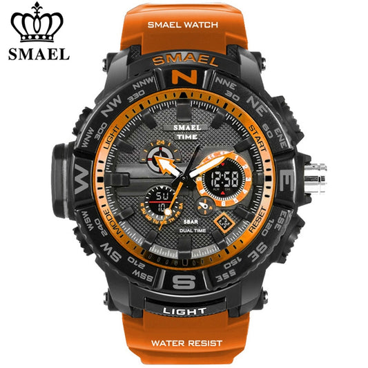 SMAEL Dual Display Digital Analog Electronic Quartz Watch For Men