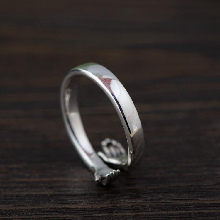 Adjustable Sterling Silver Couple Ring for Men and Women