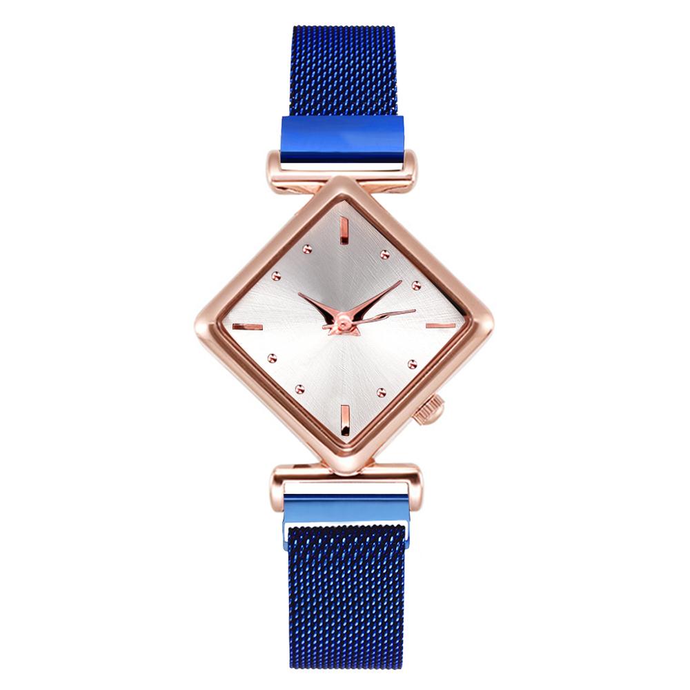 Square Luxury Ladies Quartz Magnet Buckle Watch