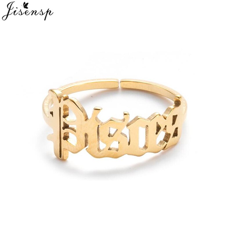 Stainless Steel Adjustable Astrological Sign Ring