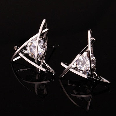 Geometric Hollow Square Zircon Earrings For Women