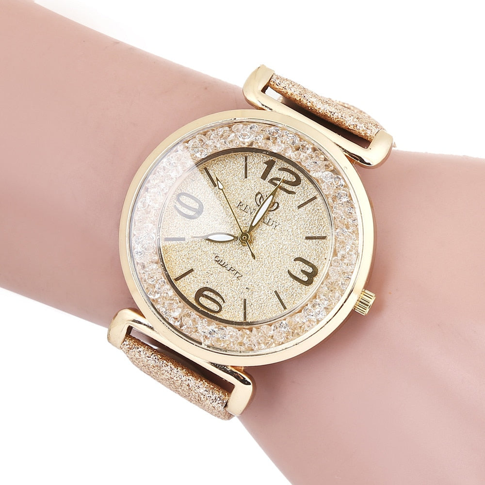 Luxury Crystal Rhinestone Stainless Steel Quartz Watch