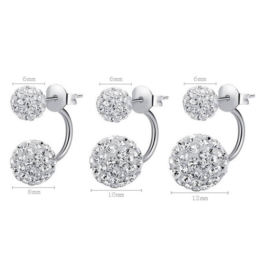 Women's Luxury Shambhala Crystal Ball Stud Earrings