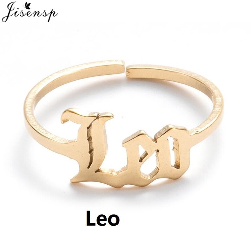 Stainless Steel Adjustable Astrological Sign Ring